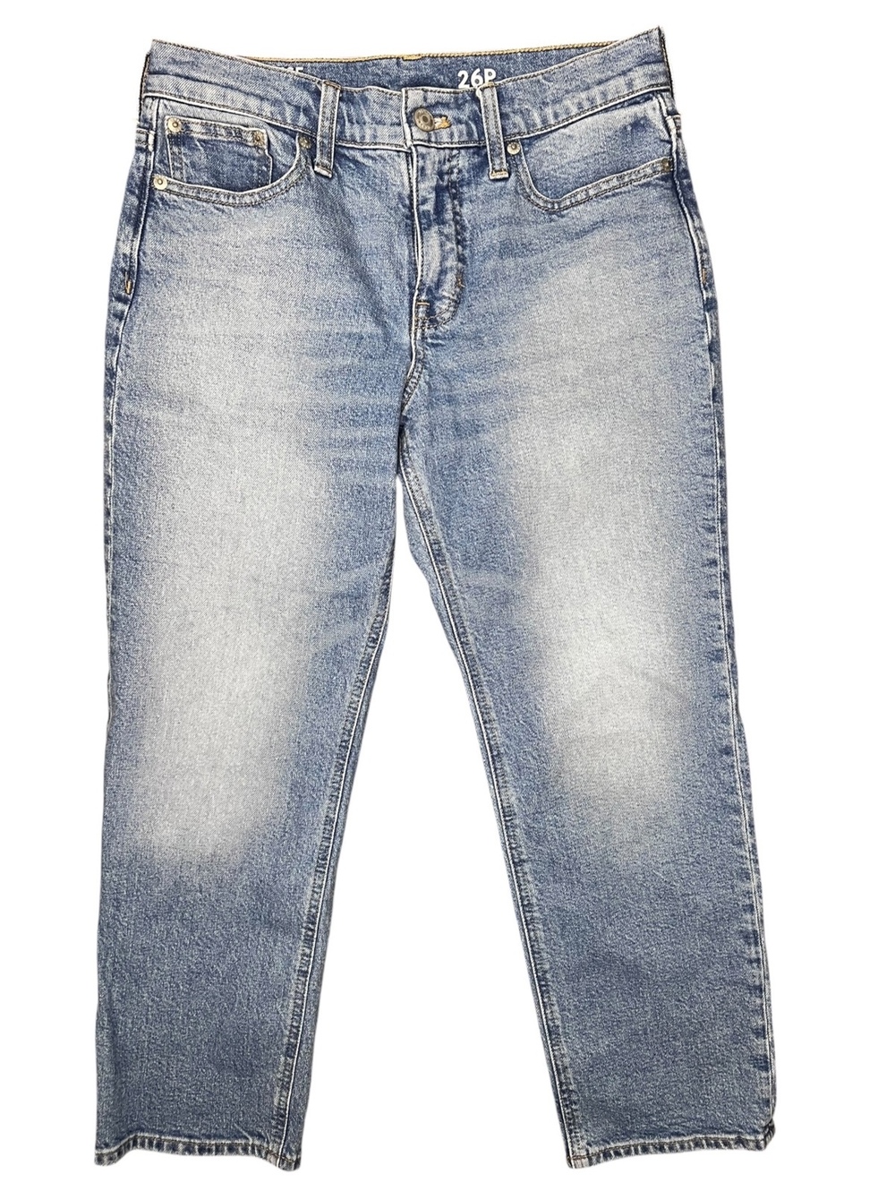 J.Crew Mid-Rise Classic Straight Leg Jeans Light Wash Denim Size 26P Fall Preppy